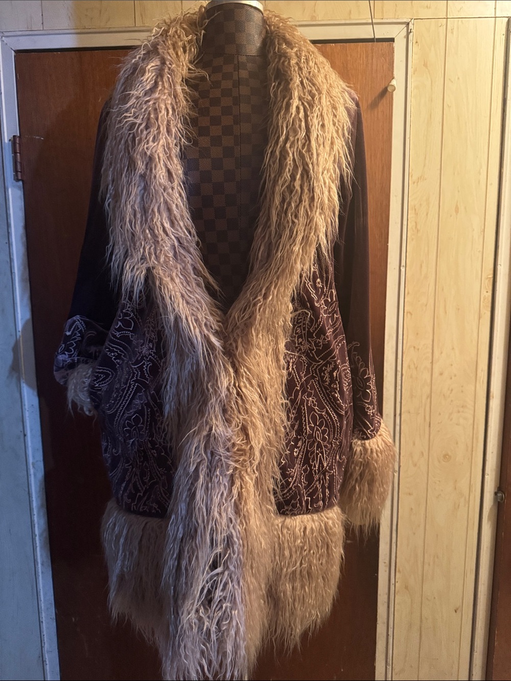 Forever 21 Brown Coat with Tan Faux Fur Trim